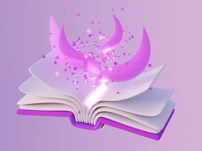 The Magic Book - 3D Asset 3d 3d asset 3d illustration blender fantazy art glow illustration lightning magic magic book particles pink