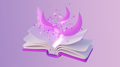 The Magic Book - 3D Asset 3d 3d asset 3d illustration blender fantazy art glow illustration lightning magic magic book particles pink