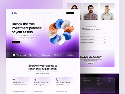 RWA Design l Web3 Design l Crypto Design blockchain crypto landing page crypto website cryptocurrency decentralized defi digital assets landing page ui ux real world asset website design real world assets rwa rwa dashboard rwa landing page rwa website tokanization tokenization web design