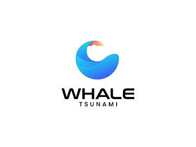 Whale Tsunami logo concept brand branding design graphic design illustration logo motion graphics ui ux vector whale whalelogo