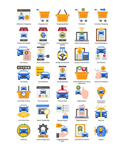 Auto Shop Vector Icons branding design graphic design icon icons illustration ui ux vector
