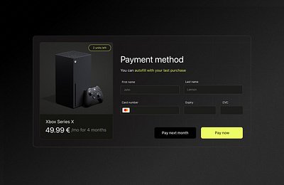 Daily UI - Check out checkout gamer gaming green payment ui ux