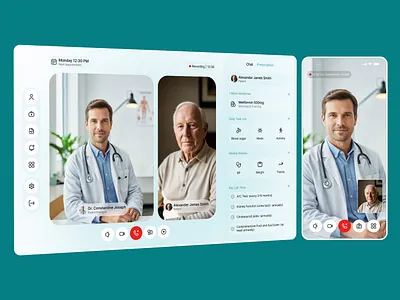 Telemedicine Video Consultation Platform – Clean & Modern UI 3d aesthova dashboarddesign dribbble healthcareui medicalapp productdesign telemedicine ui videocallui
