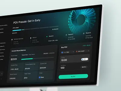 Perspective AI. Token pre-sale page design 3d ai blockchain blur crypto cryptocurrency dashboard finance fintech gradient web web3