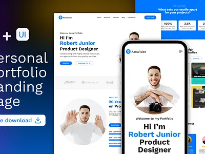 Personal Portfolio Landing Page Mock-up Design figma graphic design jr uiux designer mockup personal portfolio uiux designer xd