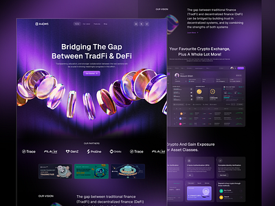 DeFi Landing Page blockchain crypto crypto dashboard crypto landing page cryptocurrency defi defi landing defi landing page defi website defi website design design landing page startup token trading tranding design ui web design web3