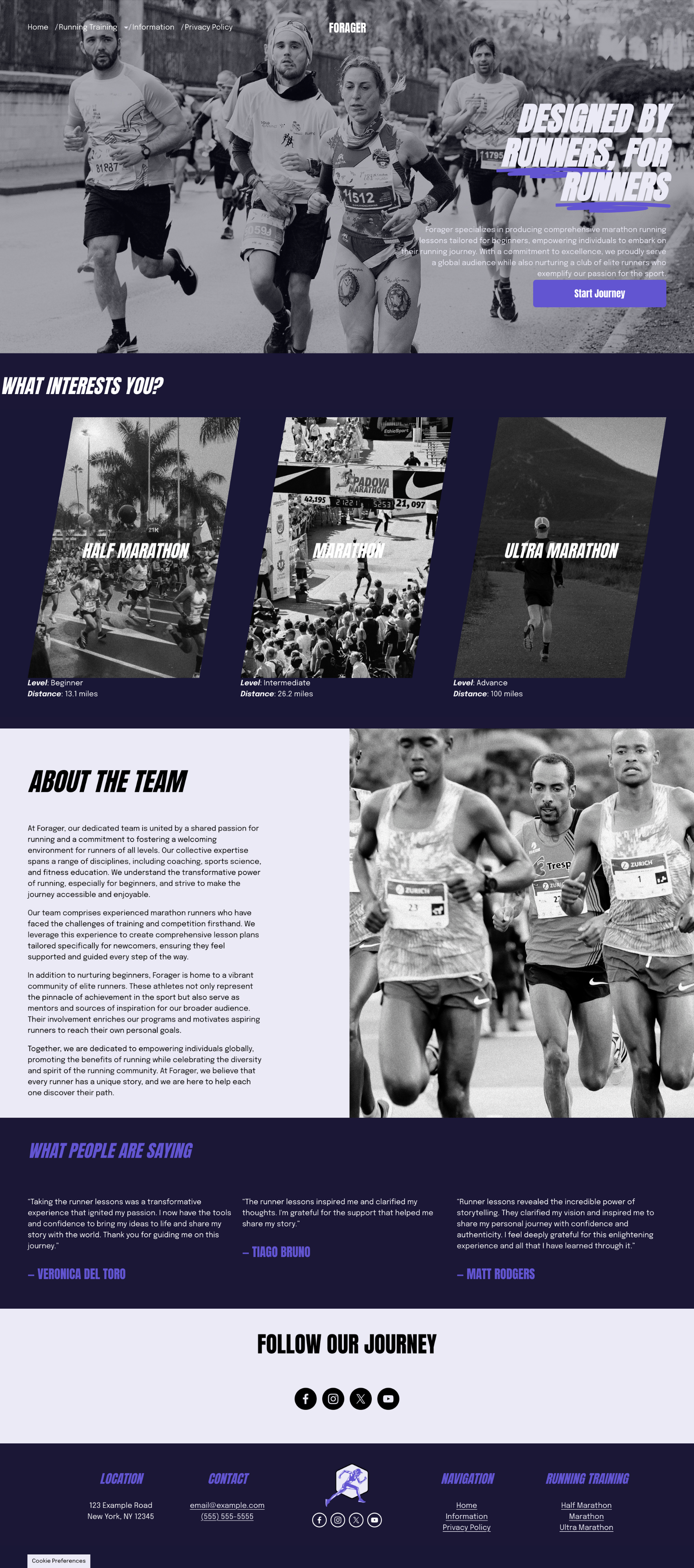 Forager landing page no code website squarespace web design