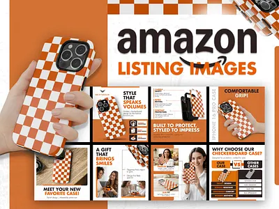 Amazon Listing Images – Checkerboard iPhone Case a content aesthetic design amazon creatives amazon graphics amazon optimization amazon visuals brand design branding creative product display ecommerce design lifestyle product images listing images product photography