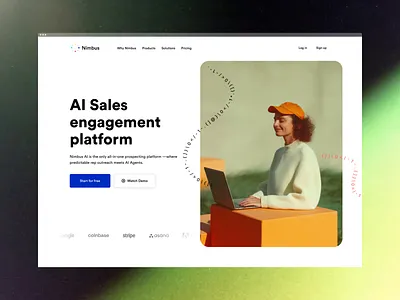 Nimbus web & branding ai crm design nimbus product saas sales software tech ui ux web