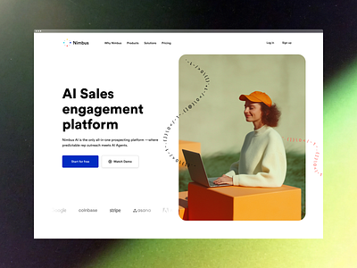 Nimbus web & branding ai crm design nimbus product saas sales software tech ui ux web