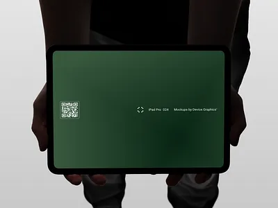 User holding an iPad Pro in both hands mockup backlit brand design branding creative design grey hand held illustration ipad ipad pro lighting mockup mockup design photography studio tablet website