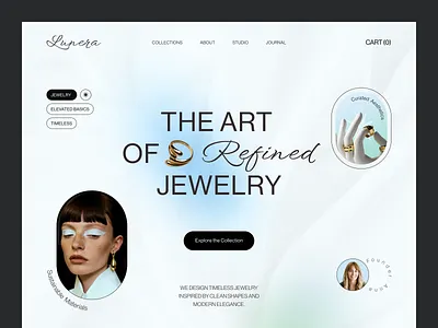 Lunera — Jewelry Website design fashion website jewelry jewelry brand soft gradients ui uiux ux web web design website