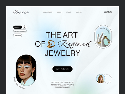 Lunera — Jewelry Website design fashion website jewelry jewelry brand soft gradients ui uiux ux web web design website
