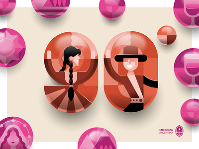 Vendimia ID design digital art icons illustration vector