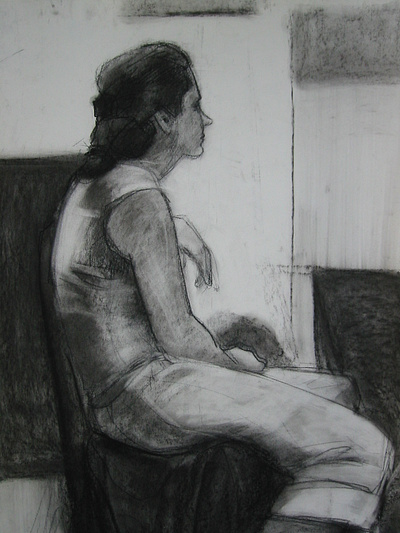 Live Model, Studio Work charcoal drawing illustration live model