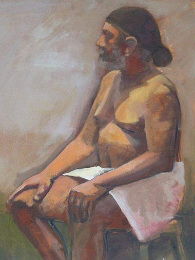 Live Model, Studio Work live model oil painting portrait painting