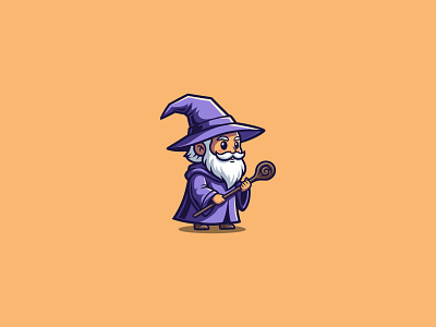 Wizard Logo branding branding design character design character design logo character logo cute wizard logo design graphic design illustration logo logo design miniature logo vector wizard character design wizard logo