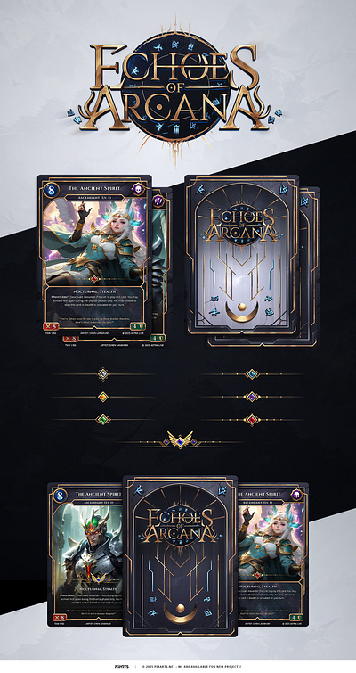 Echoes of Arcana (TCG) - Game Logo & Card Front / Back anime cards board game card card game ccg game card game card template game logo tcg video game