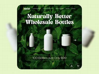 iBottel – Naturally Better Wholesale Bottles Website Concept ecommerce human centric landingpage sustainabledesign ui uiux webdesign wordpress