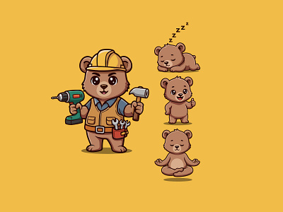 Bear Logo bear bear character bear character logo bear character logo design bear logo bear logo design branding branding design character design character logo character logo design cute character cute character logo design graphic design illustration logo logo design vector