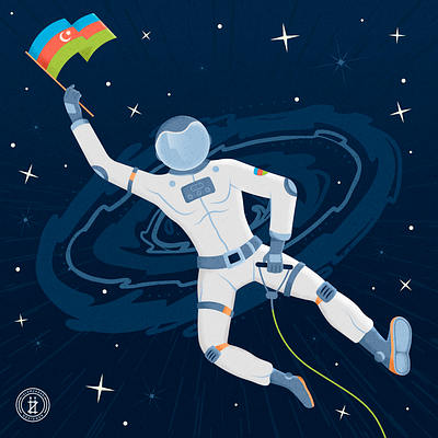 Hey Houston, looks like we just landed. astronaut azzerbaijan baku cosmic digitalart galaxy shattel space