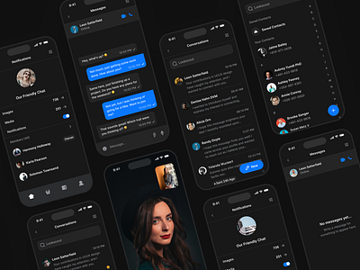 Mobile Messaging - Lookscout Design System android clean dark design ios layout lookscout messages mobile responsive ui user interface ux