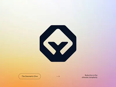 The Geometric Dive | Negative Space Monogram brand design brand identity branding dive geometric logo minimal modern logo modernidentity monogram negativespace tail techlogo vectorart y logo