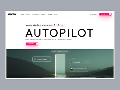 AI Agent Platform for IT Autopilot agent agents ai ai assistant artificial intelligence automation autonomouse autopilot it landing page landingpage modern saas technology ui ux web design