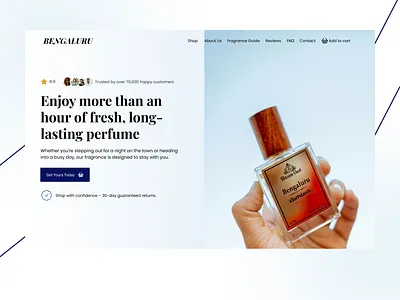 Bengaluru – Premium Perfume E-Commerce Website Design branddesign conversiondesign design dribbble ecommerce figma fragrance landingpage minimal mockup onlinestore perfume shopifydesign ui uiux webdesign
