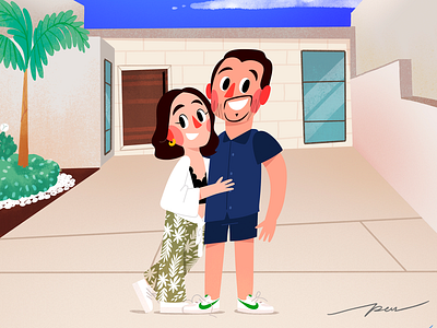 Couple Commission cartoon character color commission couple cute design illustration love