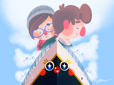 Titanic cartoon character color cute design illustration movie parody titanic