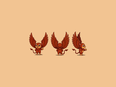 Cute Griffin Pose Logo bird bird logo branding branding design design eagle eagle logo gaming character graphic design griffin griffin character griffin character design griffin logo griffin logo design illustration logo logo design vector