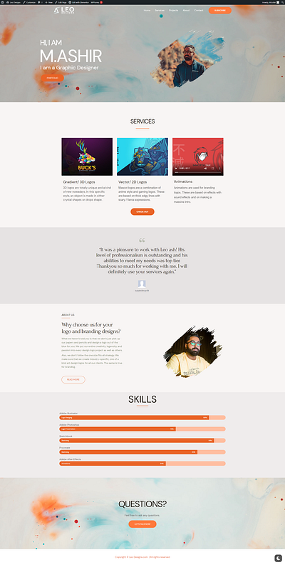 Leo designs - Web Project (Wordpress) coding css design html ui ux web web designs website wordpress