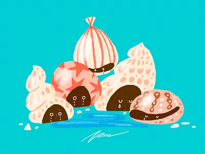 Sad Shells cartoon character color cute design illustration sad shell shells