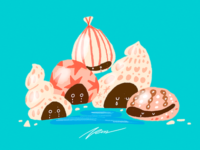 Sad Shells cartoon character color cute design illustration sad shell shells