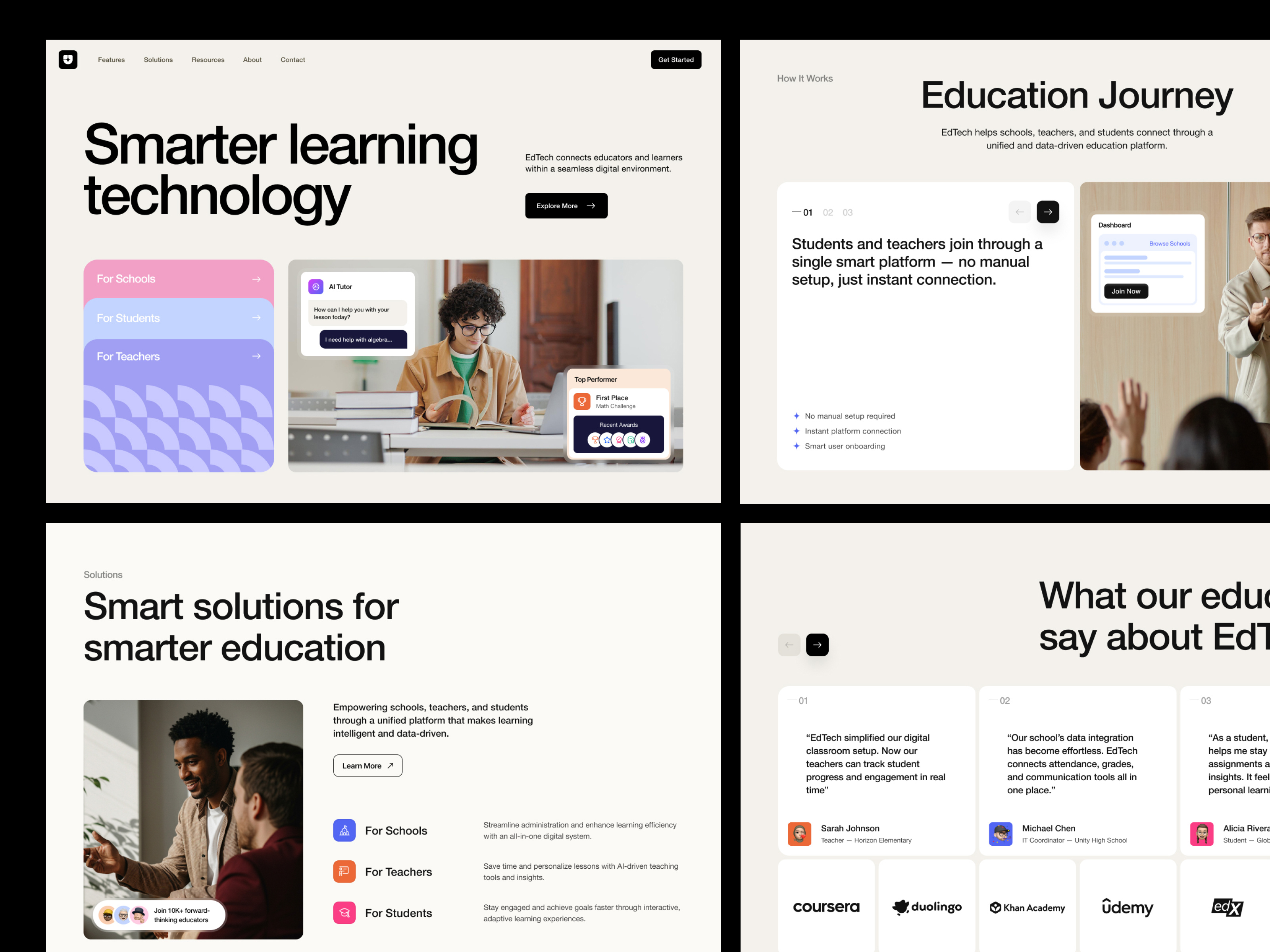 EdTech - Education Learning Platform Technology agency campus course design education elementor framer landing learning page platform school software technology ui webflow website wordpress