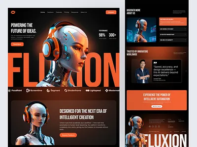 Futuristic AI Landing Page ai landing ai website cyber design design digital intelligence future interface futuristic ai landing page modern ai neural ui tech future tech landing ui ui kit ux website