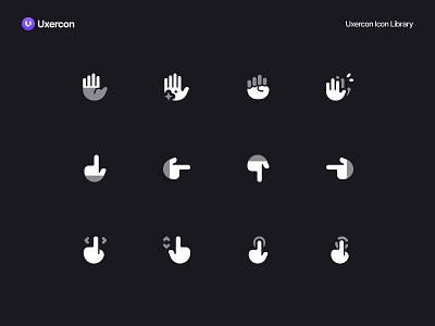Hand & Gesture - Uxercon Icon Library animation arm design figma finger gesture gesture icon hand hand and gesture hand icon human icon icon design logo people touch ui uiux ux uxercon