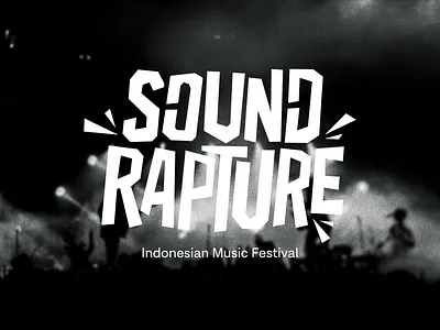 Sound Rapture - Music Festival black and white brand brand identity branding brutalism design clean concert festival graphic design illustration indie indonesian logo minimalist modern music music festival rock sound wordmark