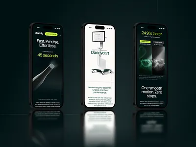 Dandy Vision 3D website design 3d 3d website animation dental gsap healthcare mobile scanner storytelling ui website wellness