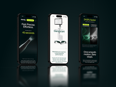 Dandy Vision 3D website design 3d 3d website animation dental gsap healthcare mobile scanner storytelling ui website wellness