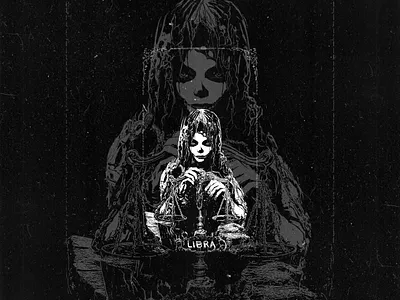 gothic libra illustration astrology balance black and white celestial enigmatic fantasy gothic hooded figure horoscope illustration justice libra mysterious mystical ornate scales tarot card zodiac zodiac sign zodiac signs