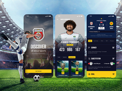 Bashundhara Kings App Concept - Sports Club Mobile App app app concept bangladesh football bashundhara kings case study clean design color fan engagement football app hamza choudhury interaction design live score app mobile app design product design sports app sports club app sports ui uiux uiux design