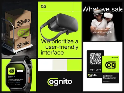 Cognito - Bento Branding brand guidelines brand identity branding design green neon habito hatypo logo logo design minimalist neon color virtual reality visual identity vr