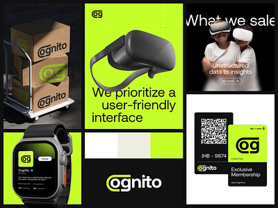 Cognito - Bento Branding brand guidelines brand identity branding design green neon habito hatypo logo logo design minimalist neon color virtual reality visual identity vr