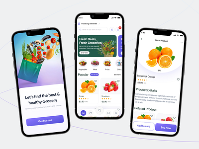 Grocery Mobile App UI design exploration appdesign cleanui delivery designinspiration dribbblers ecommerceapp figmadesign groceries shopping groceryapp interactiondesign minimaldesign mobileappdesign modernui onlinegrocery rakib shoppingapp uidesign uiux uxdesign vegetable app