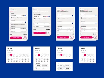 Booking panel app booking calendar cart clean cruises date design favorites flat layout panel pdp pick plp price princess ui ux web