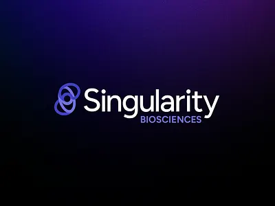 Singularity Biosciences bioscience biotech branding dark logo medicine modern purple science singularity tech