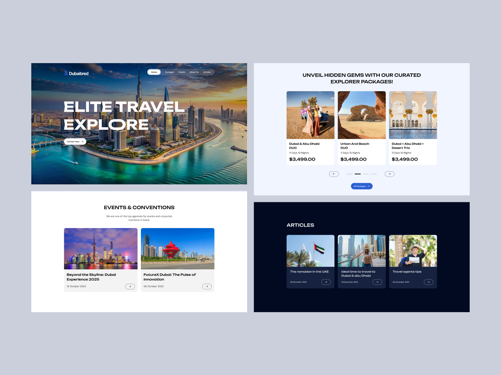 Example of Travel Booking Website UI Design