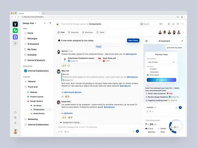 Team Communication SaaS Dashboard ai dashboard artificial intelligence chat application collaboration platform collaborative communication contact management dashboard design yow digital workspace modern dashboard product design project dashboard saas dashboard slack team team communication dashboard team contact management team dashboard team management